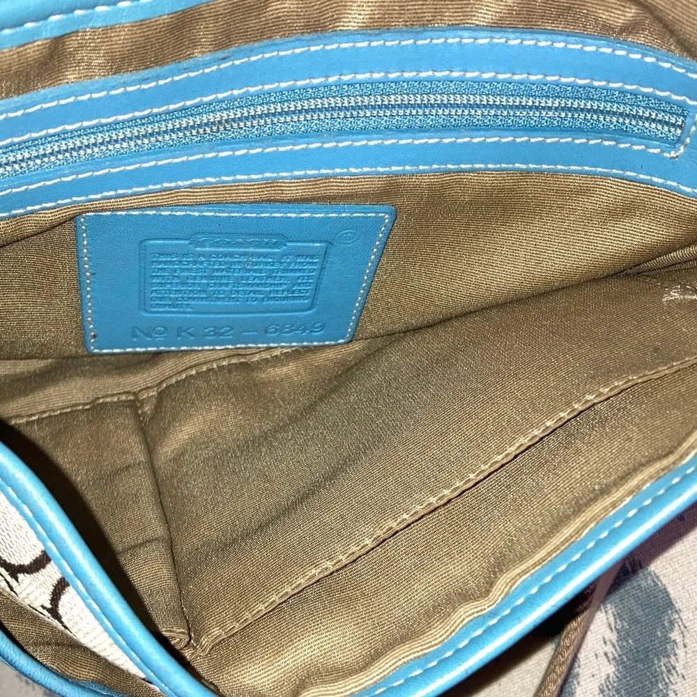 Vintage‎ Coach Stylish Blue and Brown Women's Bag